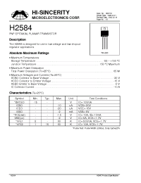 Datasheet H2584 manufacturer Неопределенные
